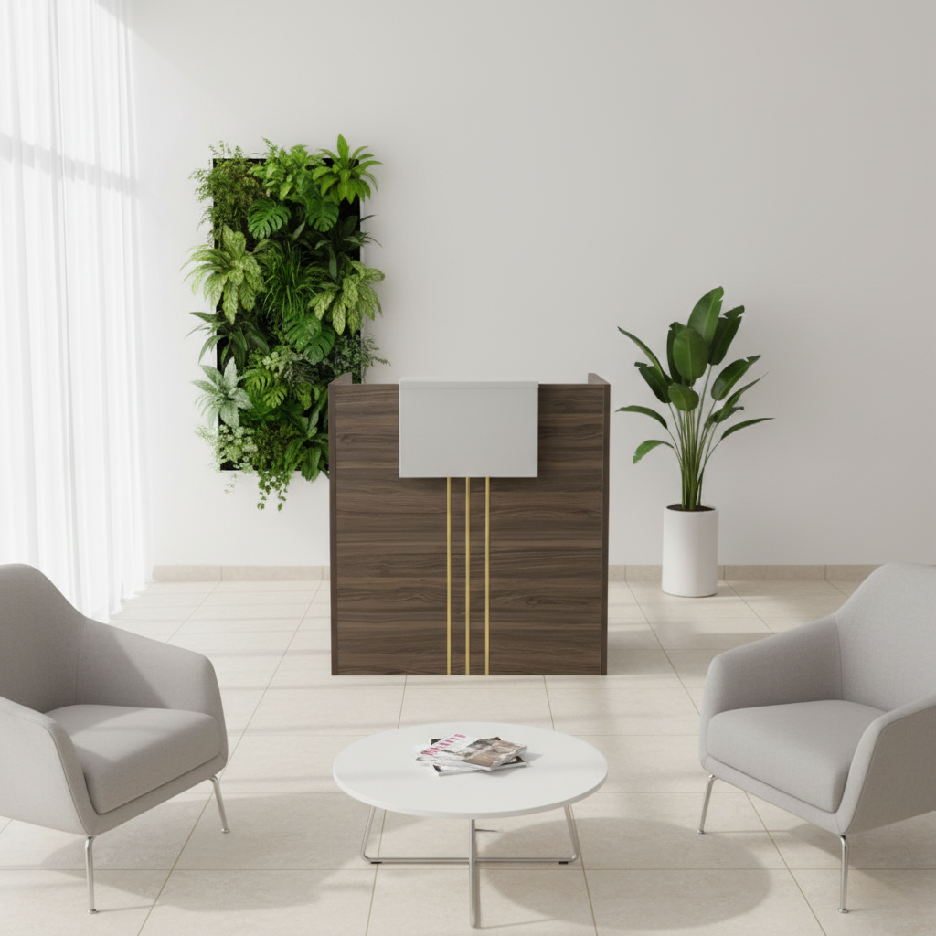 Wenge Grey Reception Table IH 1405 | Premium Office Furniture UAE