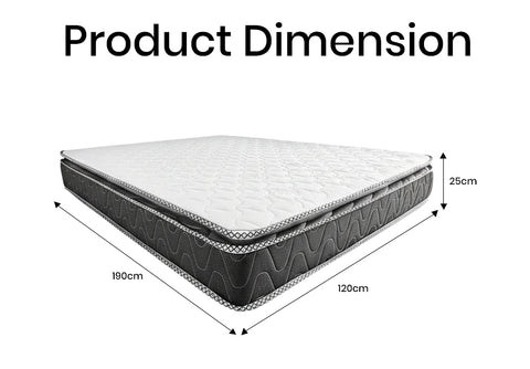 INFINI HOMES Premium High Density Foam Mattress - UK Small Double 120x190x25cm - REBOUND WITH PILLOWTOP