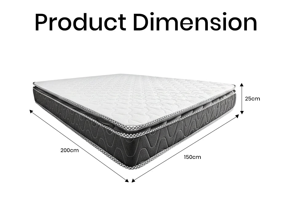 INFINI HOMES Premium High Density Foam Mattress - Wide Queen 150x200x25cm - REBOUND WITH PILLOWTOP