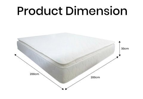 INFINI HOMES Premium Visco Memory Foam Mattress with Pillowtop - Super King 200x200x30cm