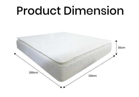 INFINI HOMES Premium Visco Memory Foam Mattress with Pillowtop - Wide Double 120x200x30cm