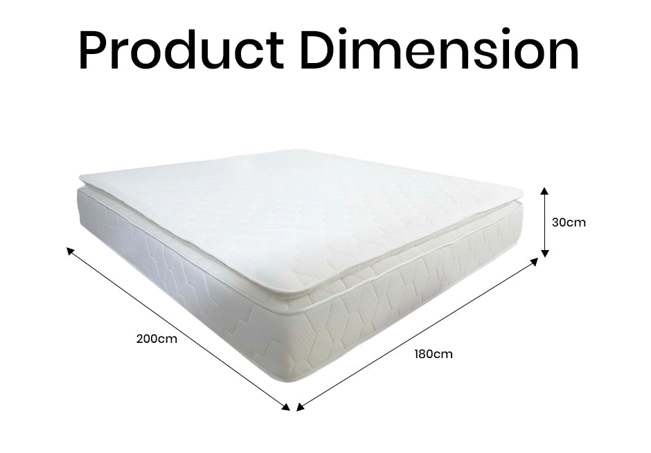 INFINI HOMES Premium Visco Memory Foam Mattress with Pillowtop - King 180x200x30cm