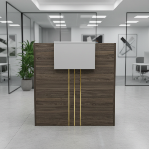 Wenge Grey Reception Table IH 1405 | Premium Office Furniture UAE