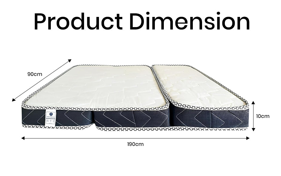 INFINI HOMES High Density Foam White Mattress - 90x190x10cm Folding