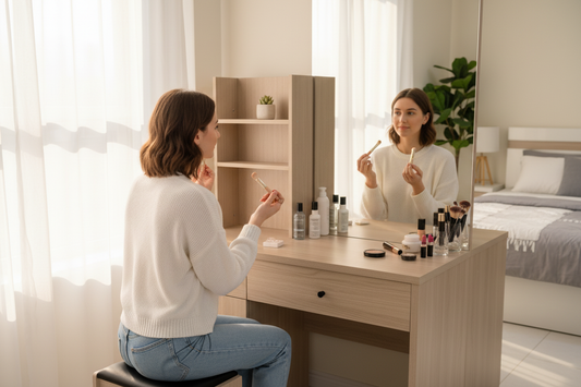 Dressing Table with Stool IH 467 | Luxury Vanity Table UAE