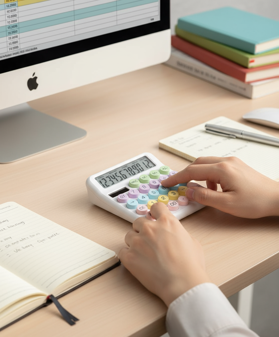 12 Digit Calculator with Mechanical Keyboard Switches - Large Display Desktop Calculator UAE