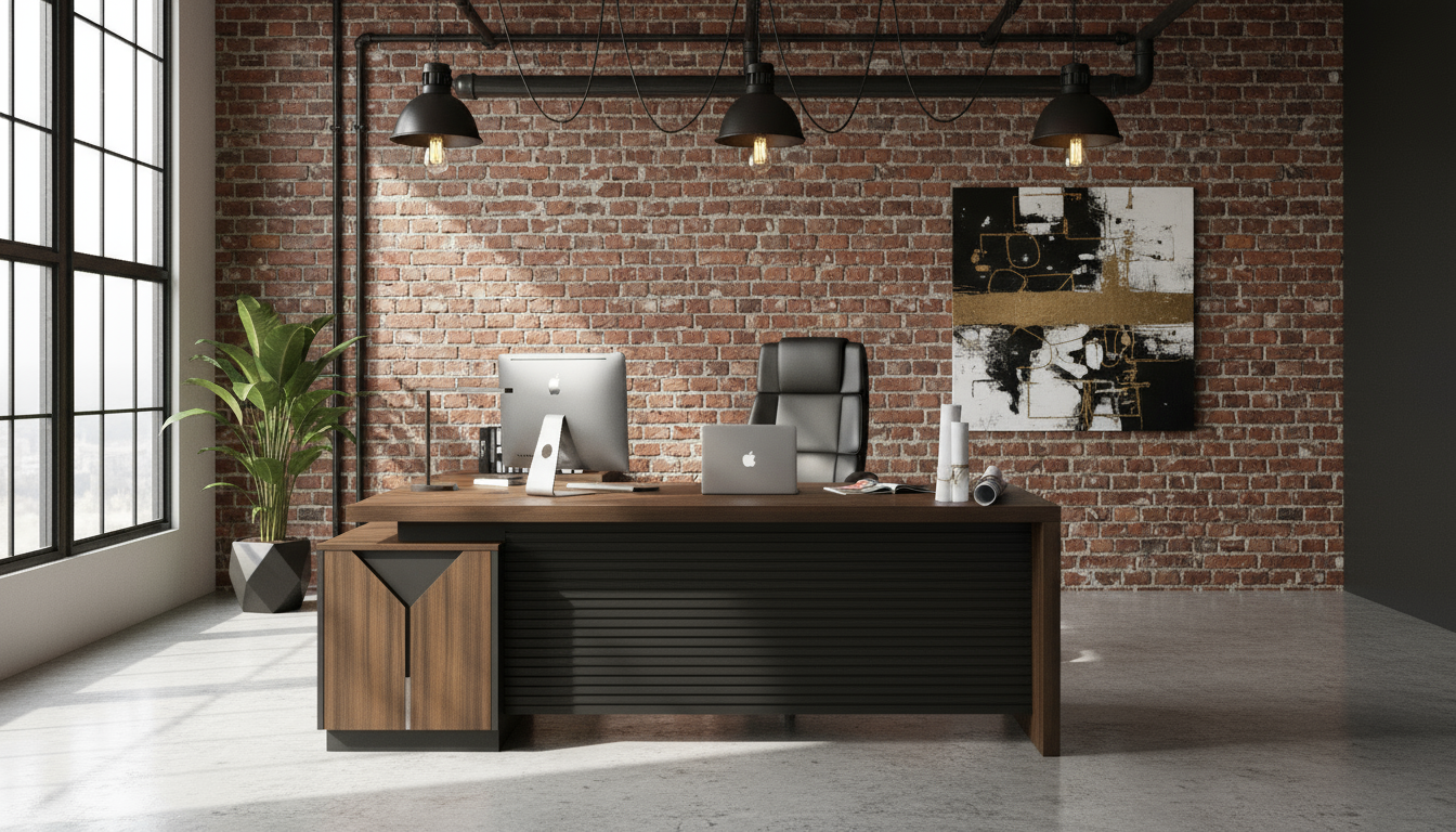L-Shaped Office Desk 200x160cm - Executive Corner Table with Drawers UAE | INFINI HOMES