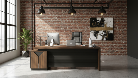L-Shaped Office Desk 200x160cm - Executive Corner Table with Drawers UAE | INFINI HOMES