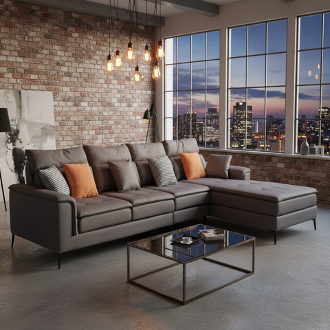 Corner Sofa IH CS-1150 | Grey L-Shape Sectional Sofa – INFINI HOMES UAE
