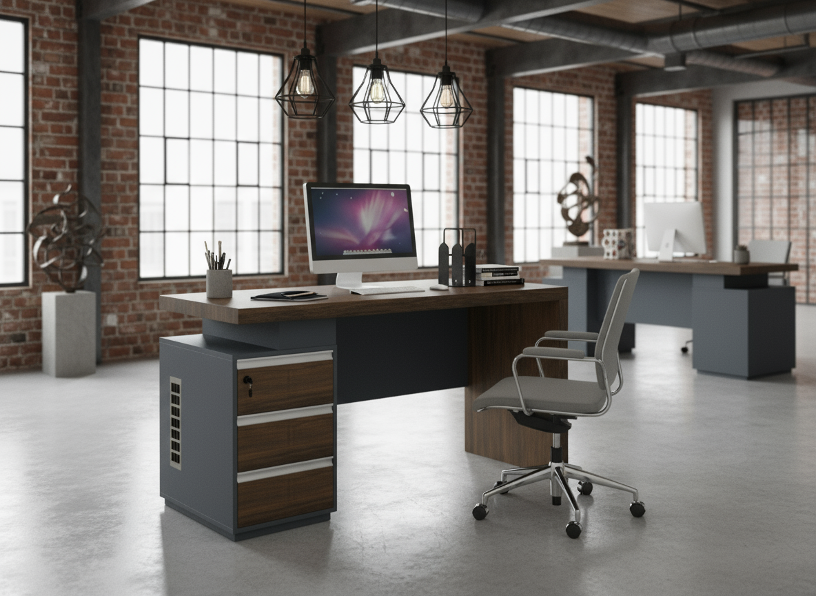 Office Desk with 3 Drawers & Lock 160x70cm - Executive Work Table Dubai UAE