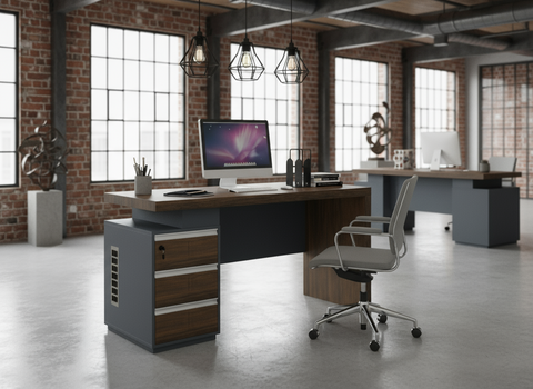 Office Desk with 3 Drawers & Lock 160x70cm - Executive Work Table Dubai UAE