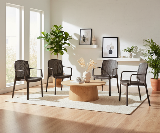 Premium Rattan Outdoor Chair Dark Brown - UAE Wide Delivery | Dubai Abu Dhabi Sharjah