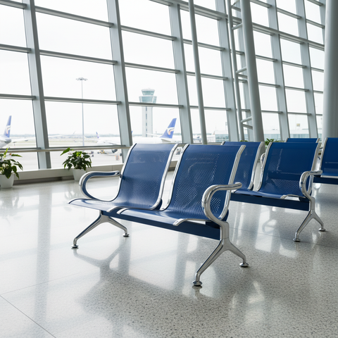Airport Chair 2-Seater Blue Steel | Premium Waiting Area Seating UAE