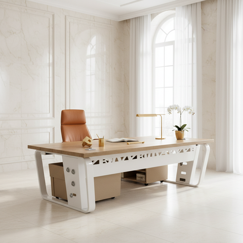 Office Desk 1.4m Beech White | Premium Workstation UAE | Fast Delivery Dubai Abu Dhabi Sharjah