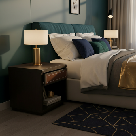 Dark Oak Night Stand | Bedside Table W41×D34×H37 cm | IHNKS011180