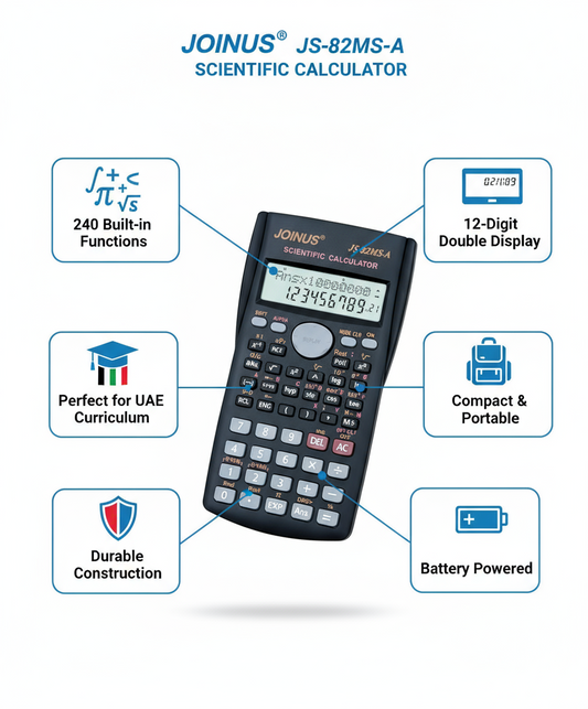 Scientific Calculator 240 Functions - 12 Digit Display Calculator for Students & Office UAE | JS-82MS-A