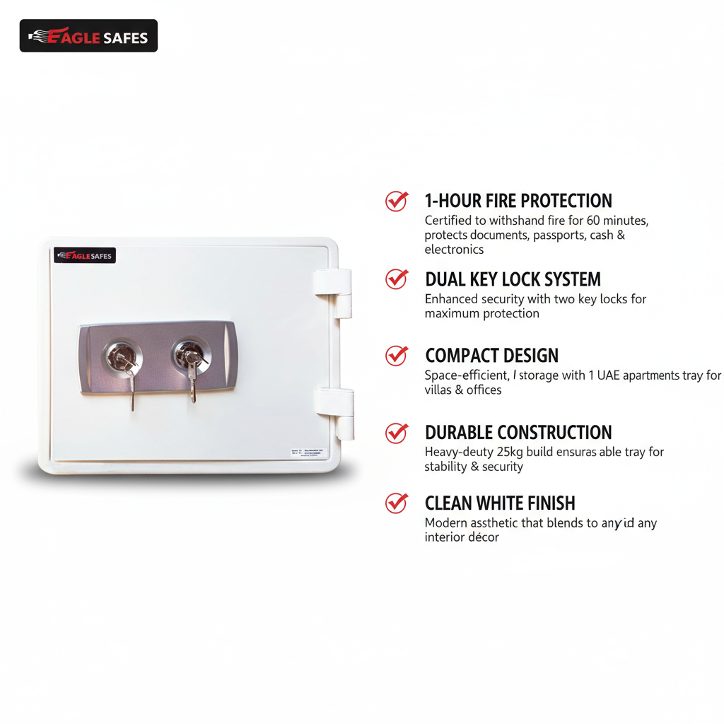 Fire Resistant Safe UAE - Eagle SS-020KK 1-Hour Fireproof Safe with Key Lock | Document & Valuables Protection Dubai