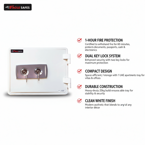 Fire Resistant Safe UAE - Eagle SS-020KK 1-Hour Fireproof Safe with Key Lock | Document & Valuables Protection Dubai