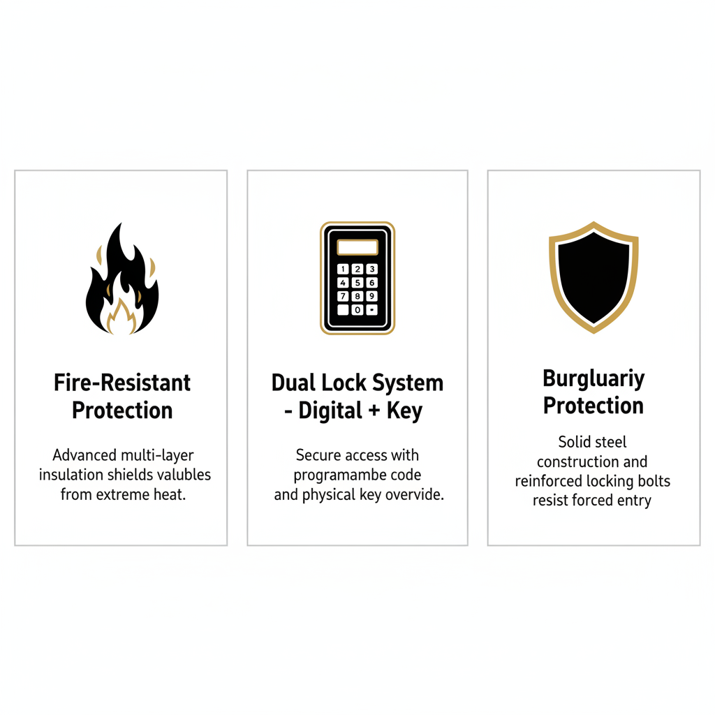 Eagle ES-035 Fire-Resistant Safe – Digital + Key Lock System