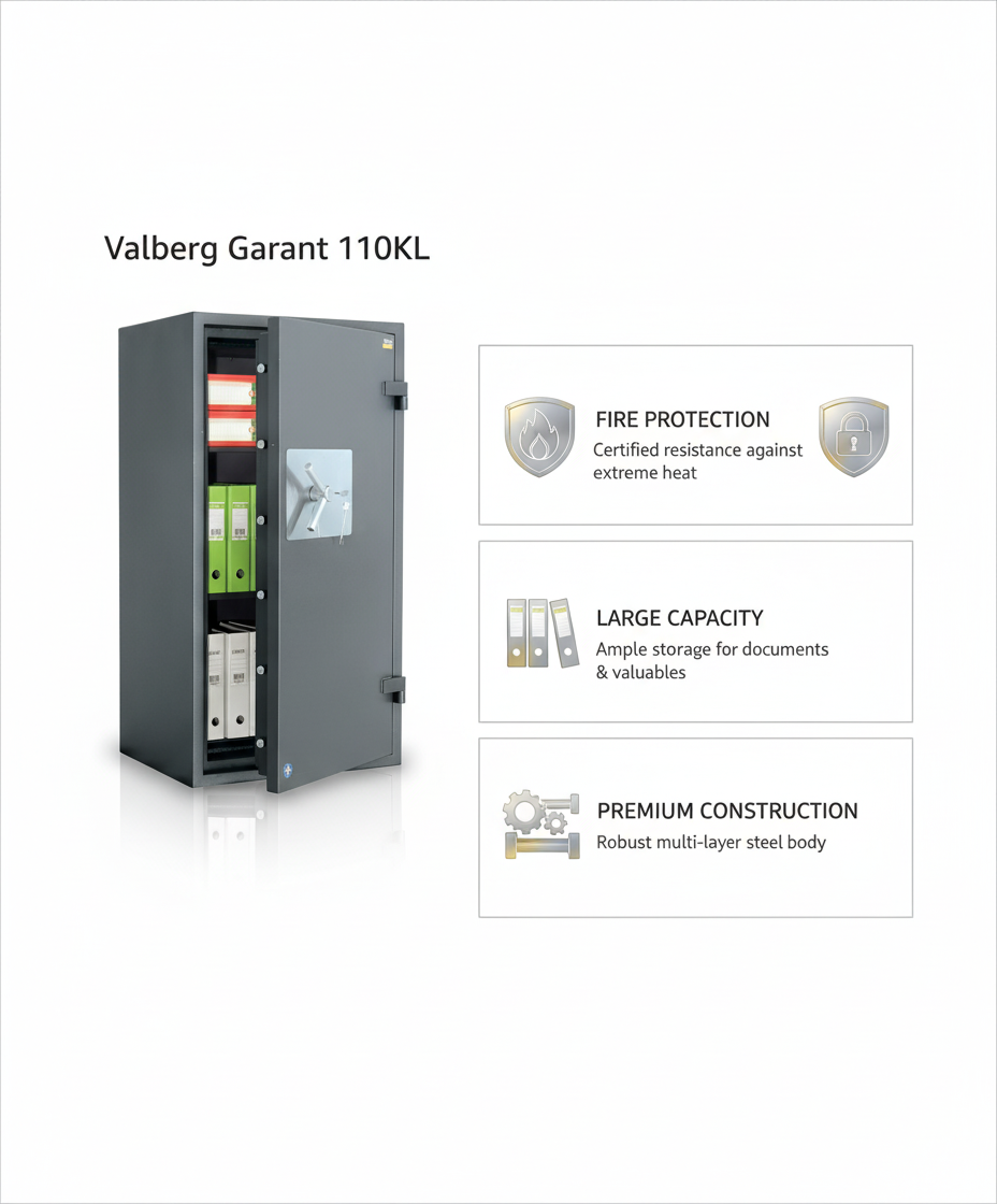 Valberg Garant 110KL Large Fire & Anti-Theft High Security Safe Dubai UAE