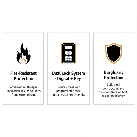 Eagle ES-035 Fire-Resistant Safe – Digital + Key Lock System