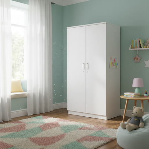 INFINI HOMES IH 922 Two Door Wardrobe White finish in kids bedroom – Buy Wardrobe Online UAE all emirates