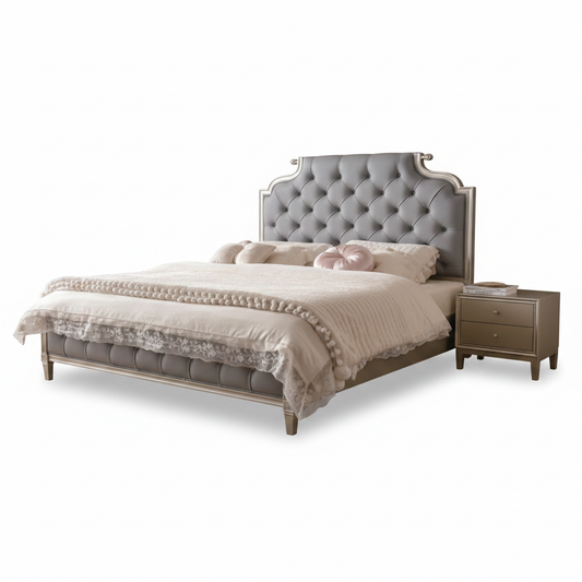 King Size Rubber Wood Bed with Side Tables | 180x200cm | IH 1982 – INFINI HOMES UAE