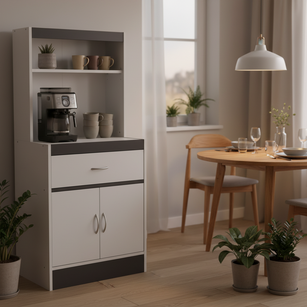 Multi-Purpose Kitchen & Storage Cabinet – White + Wenge | INFINI HOMES