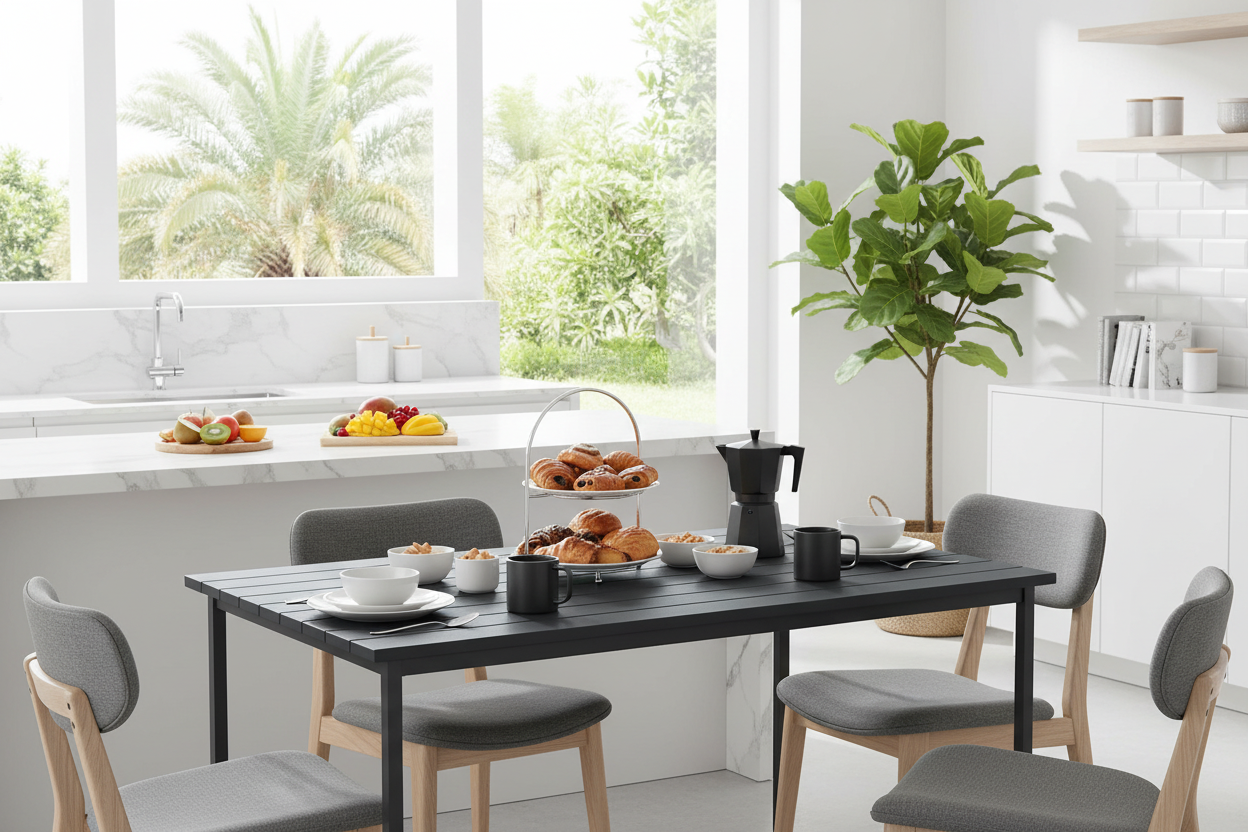 Premium 6-Seater Outdoor Dining Table UAE | Weather-Resistant WPC Wood Furniture Dubai Abu Dhabi