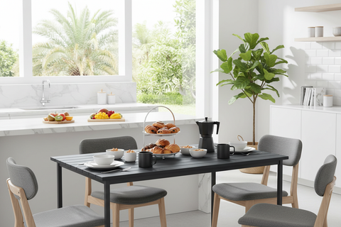 Premium 6-Seater Outdoor Dining Table UAE | Weather-Resistant WPC Wood Furniture Dubai Abu Dhabi