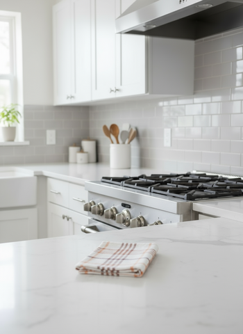 Kitchen Towels UAE Set of 8 | Green Orange Multi Checks 50x70cm Dubai Abu Dhabi | INFINI HOMES