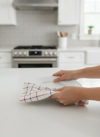 Red Kitchen Towels UAE Pack of 6 | Multi Checks Tea Towels 50x70cm Dubai Abu Dhabi | INFINI HOMES