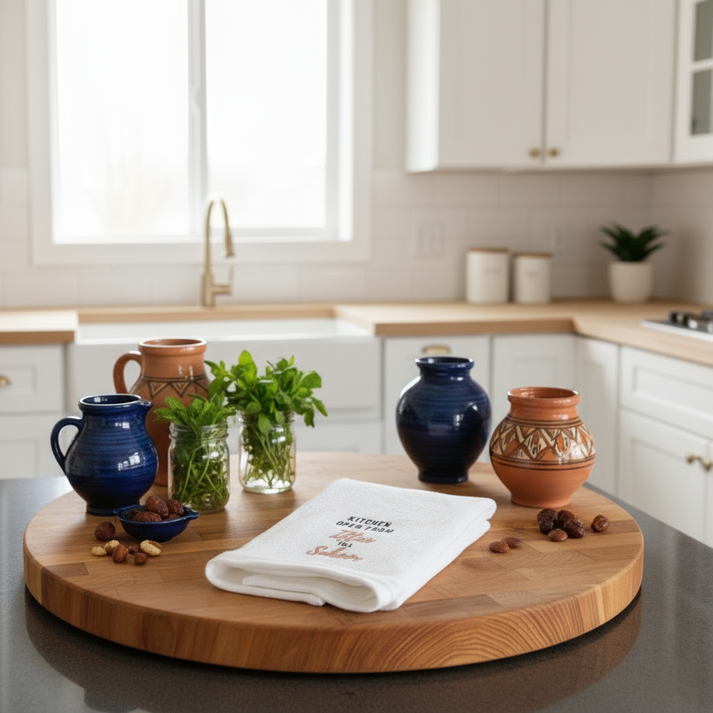 Ramadan Kitchen Towel UAE | Premium Embroidered Hand Towel 600 GSM Dubai Abu Dhabi | INFINI HOMES