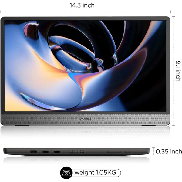 Koorui 15B1 15.6 Inch Portable Monitor Dubai UAE | Full HD IPS Display with USB-C & HDMI