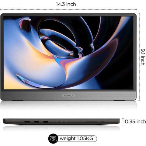 Koorui 15B1 15.6 Inch Portable Monitor Dubai UAE | Full HD IPS Display with USB-C & HDMI