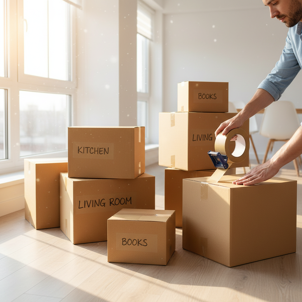 Kraft Paper Tape 20M Roll - Strong Packaging & Sealing Tape UAE | Brown Masking Tape