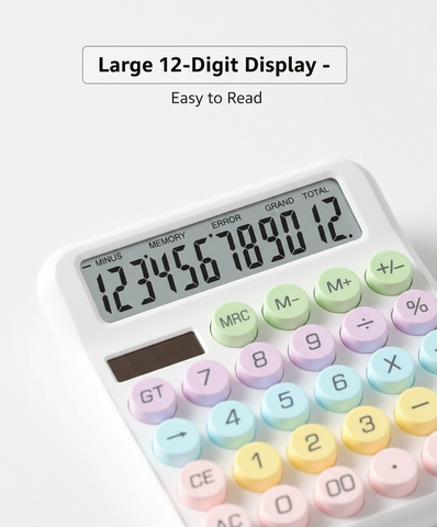 12 Digit Calculator with Mechanical Keyboard Switches - Large Display Desktop Calculator UAE