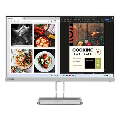 Lenovo L24i-40 23.8 Inch FHD IPS Monitor Cloud Gray | 100Hz Gaming Monitor UAE