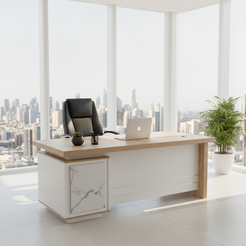 Office Table 140x70cm Coffee Khaki | Modern Executive Desk UAE | Buy Office Furniture Dubai Abu Dhabi
