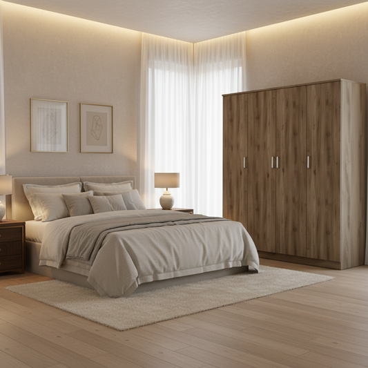 Four Door Wardrobe IH 467 | Premium Wooden Wardrobe UAE