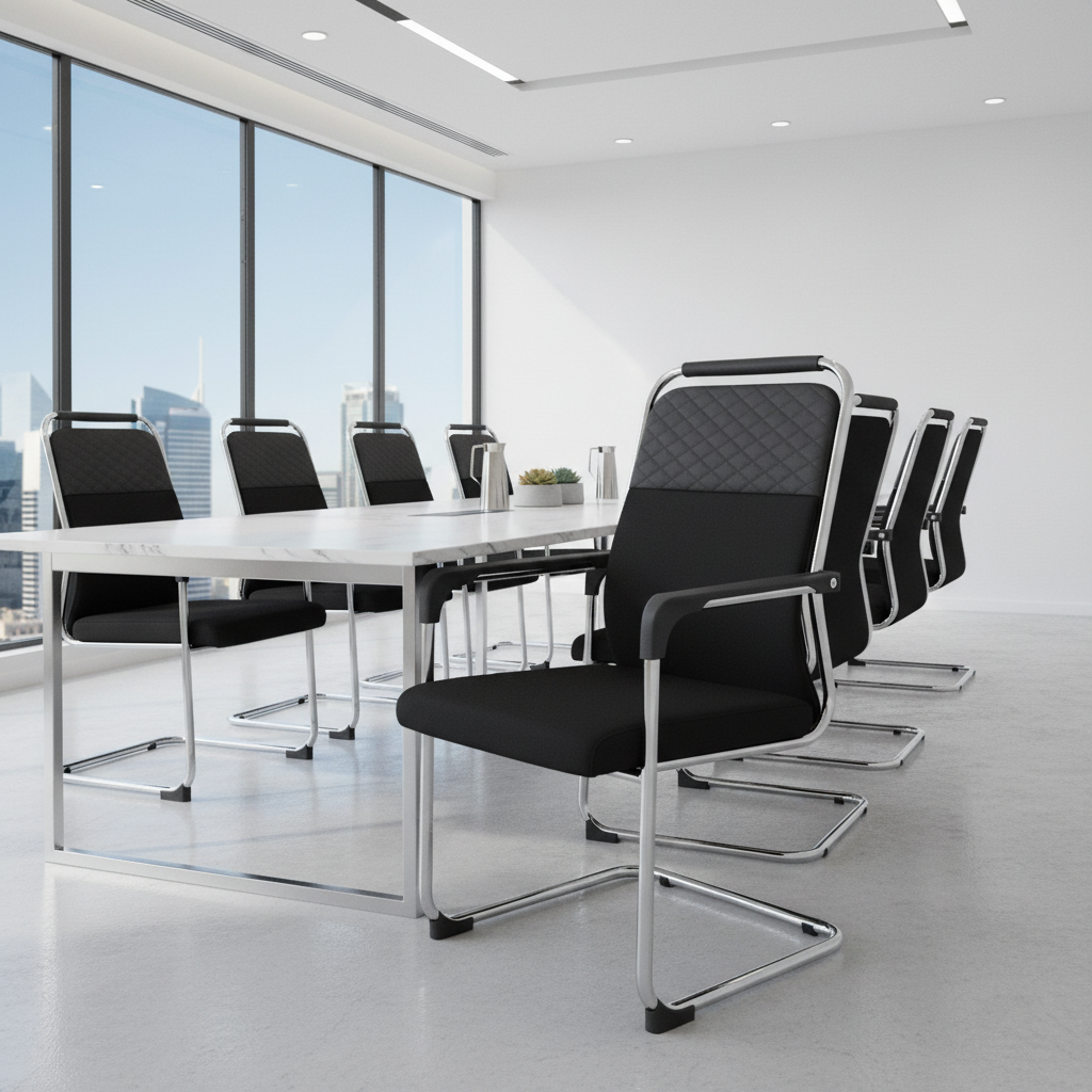Mesh Visitor Chair in Modern Meeting Room | Office Furniture UAE | INFINI HOMES