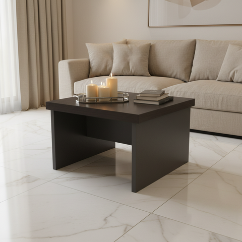 Center Table IH 6060 | Coffee & Grey | 60×60×45 cm | INFINI HOMES