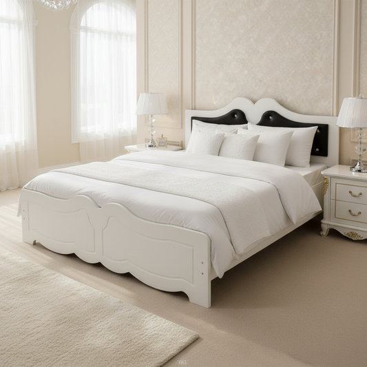 Double Bed Wooden Frame Without Side Table | IH 9453 | 150×190 cm