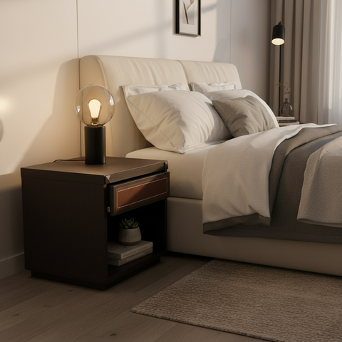 Dark Oak Night Stand | Bedside Table W41×D34×H37 cm | IHNKS011180