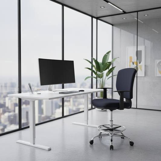 Reception Chair IH 264 – High Seating with Foot Rest | Black