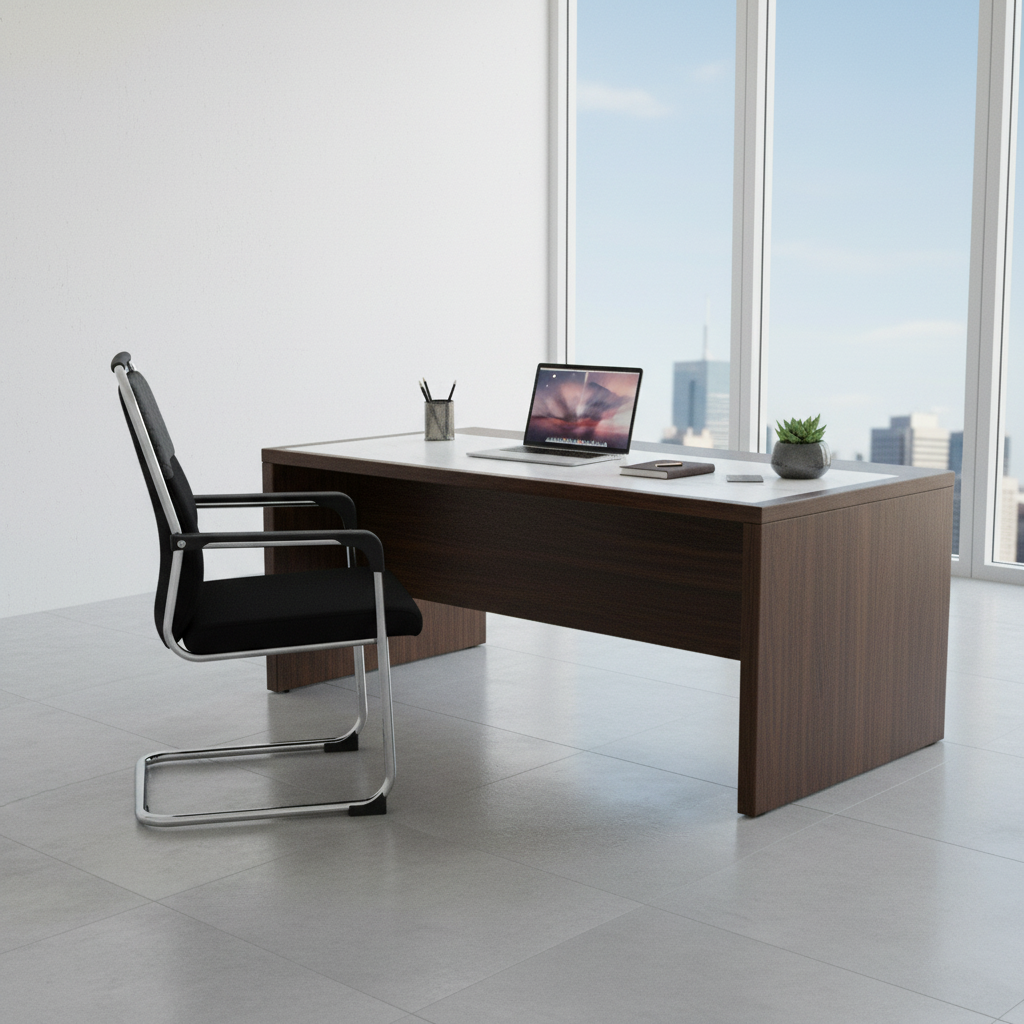 Visitor Chair at Executive Desk | Chrome Frame Office Chair | Dubai UAE