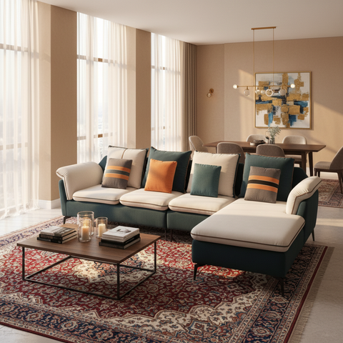 L-Shape Sofa Set IH CS 1101 | Premium Fabric Sectional Sofa UAE