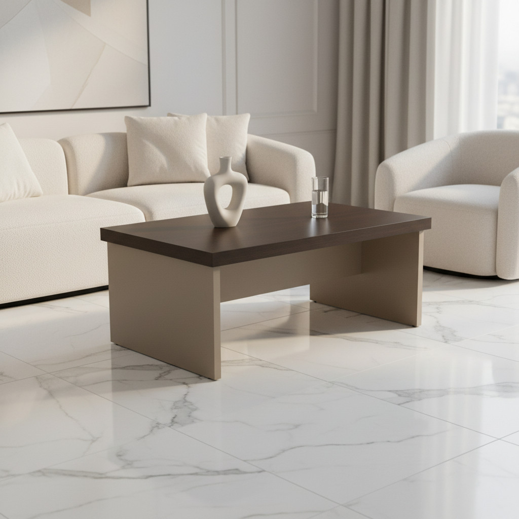 Center Table IH 1060 | Premium Coffee Table 100×60×45 cm – Coffee & Beige