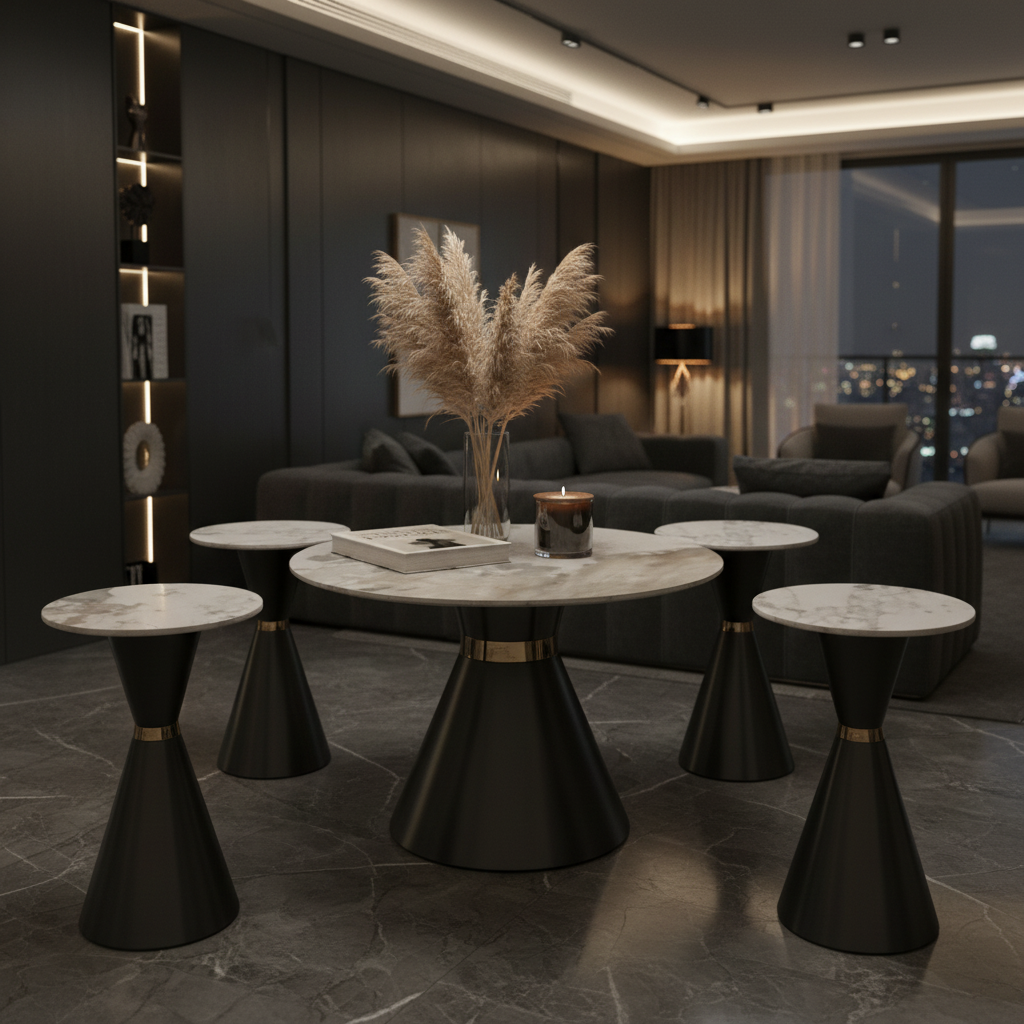 Sintered Stone Coffee Table | 80x80 & 50x50 cm | IH 088 | INFINI HOMES UAE