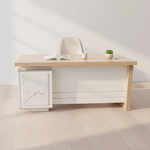 Scandinavian Office Table 140x70cm Coffee Khaki UAE | Minimalist Desk Dubai Abu Dhabi | INFINI HOMES
